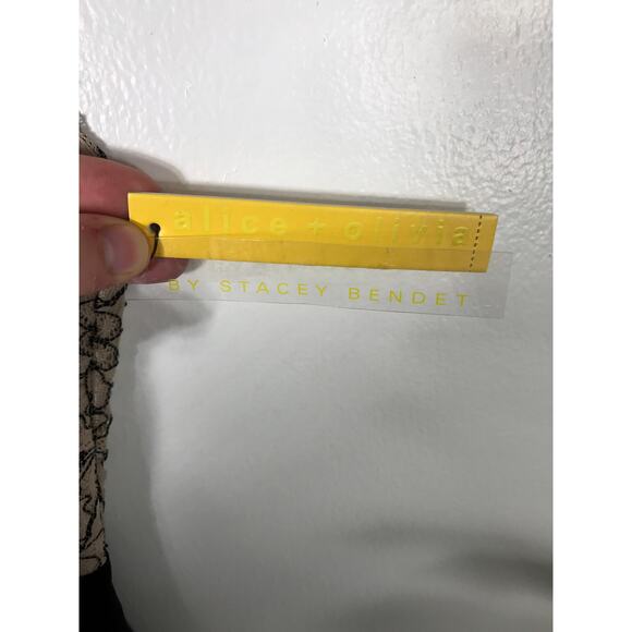 New Alice + Olivia Lace Bodice Jumpsuit Sleeveless Lace Overlay Wool 6 Holiday - Picture 12 of 16